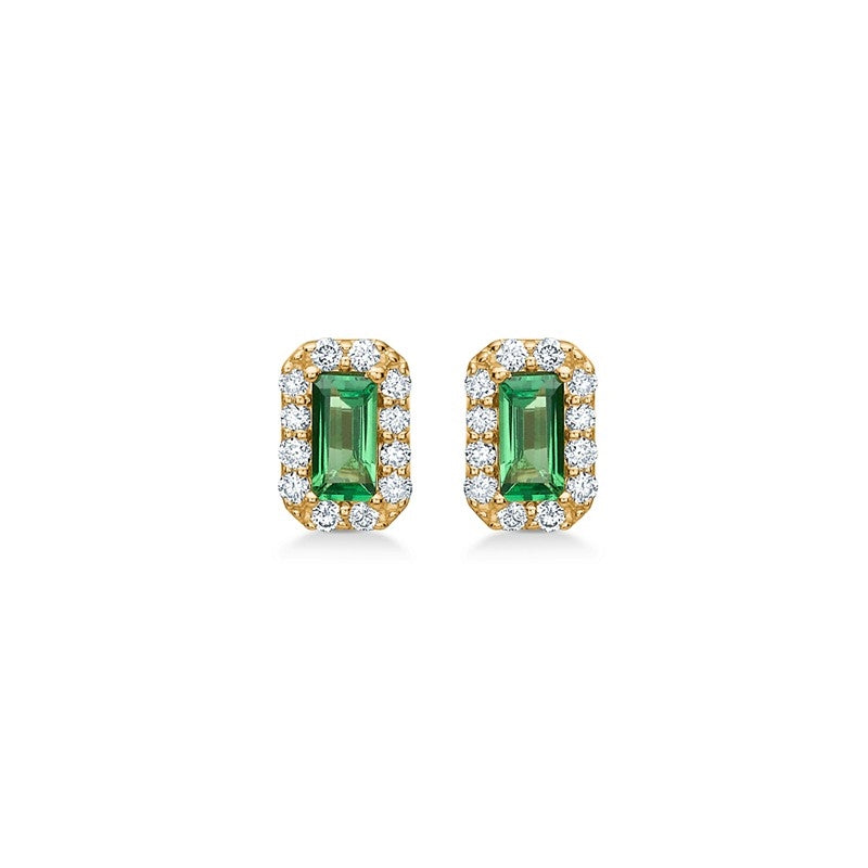 Indigo øreringe i 14 kt guld fra Mads Z med tsavorit og 0,12 ct diamanter (6 mm)